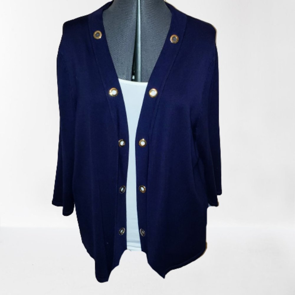 JM Collection ladies top XL navy / gold + bonus